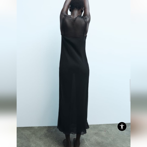 ZARA Combination Lace Dress Maxi - Picture 4 of 8